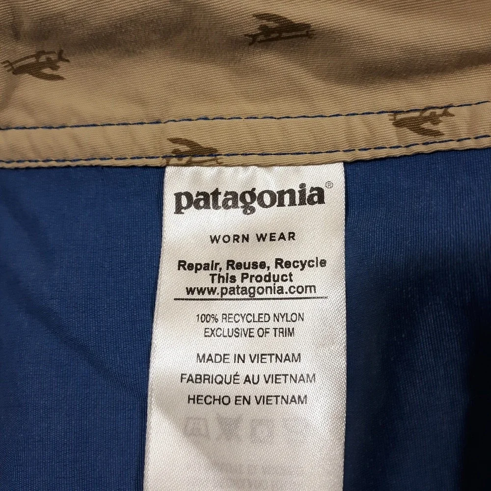 Patagonia Swim Trunks Water Beach Board Shorts Mens Size 36 Nylon Blue